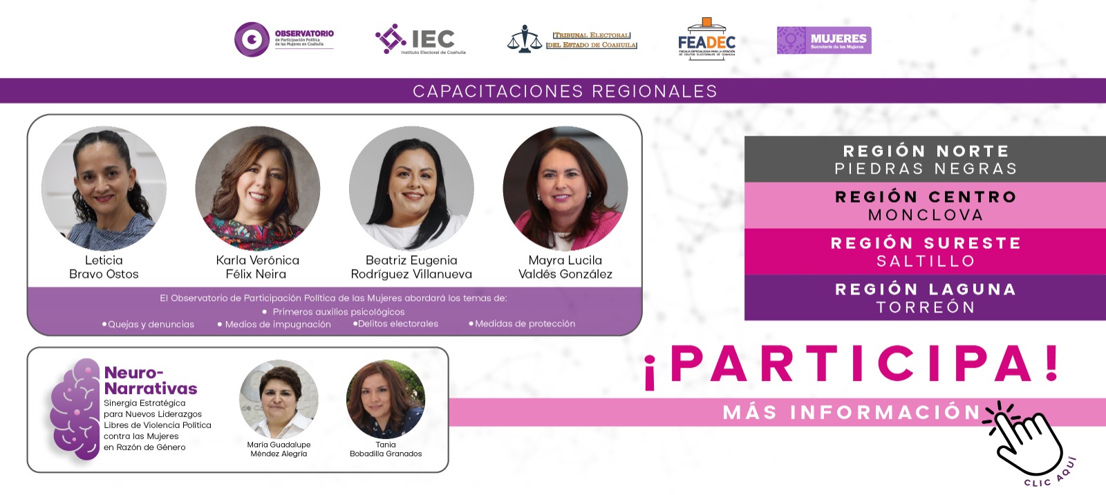 Banner Capacitaciones Regionales 2026 - Neuro-Narrativas.